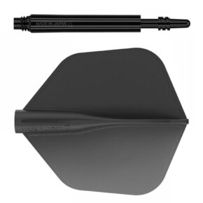 Misaladejuegos Pack Shaft 8 Flights Spin 33.0mm+ Flights Shape Black Set 3+3 Unid - Imagen 2