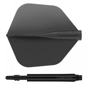 Misaladejuegos Pack Shaft 8 Flights Spin 33.0mm+ Flights Shape Black Set 3+3 Unid - Imagen 3
