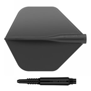 Misaladejuegos Pack Shaft 8 Flights Fixed 19.0mm+ Flights Standard Black Set 3+3 Unid. - Imagen 3