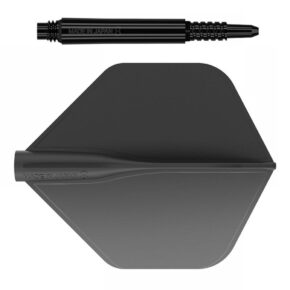 Misaladejuegos Pack Shaft 8 Flights Fixed 26.0mm+ Flights Standard Black Set 3+3 Unid. - Imagen 2