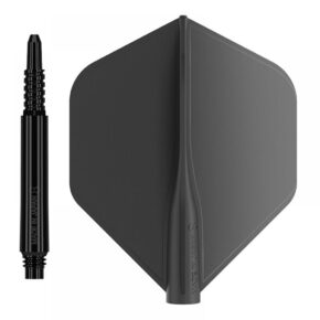 Misaladejuegos Pack Shaft 8 Flights Fixed 26.0mm+ Flights Standard Black Set 3+3 Unid.