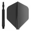 Misaladejuegos Pack Shaft 8 Flights Spin 33.0mm+ Flights Standard Black Set 3+3 Unid