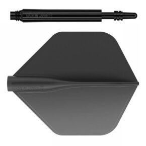 Misaladejuegos Pack Shaft 8 Flights Spin 33.0mm+ Flights Standard Black Set 3+3 Unid - Imagen 2