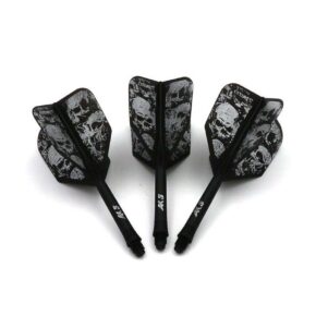 Misaladejuegos Plumas Cuesoul Flights AK5 Shape Negra Skeleton Pattern L Black  AK-5KL12-L - Imagen 2