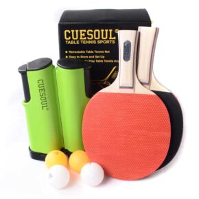 Misaladejuegos Pack Cuesoul 2 palas + 3 bolas + Red Retractil QT.M1101