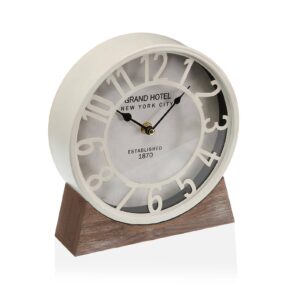 Misaladejuegos Reloj mesa metal blanco 20 cm 21110265