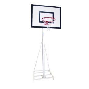 Misaladejuegos Juego canastas minibasket deluxe monotubo tubo 100 trasladable 2 ruedas con carro -sin tablero,aro