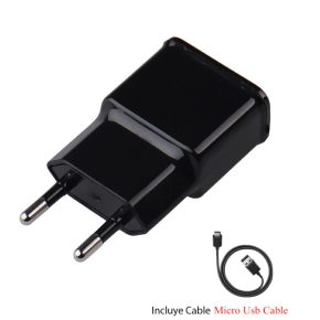 Misaladejuegos Cargador 5V 2A salida usb con cable micro usb 1 metros