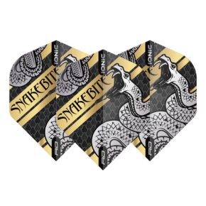Misaladejuegos Plumas Flights Red Dragon Peter Wright Snakebite Hardcore Coiled Snake Gold Standard 3 Unit  F6563 - Imagen 2