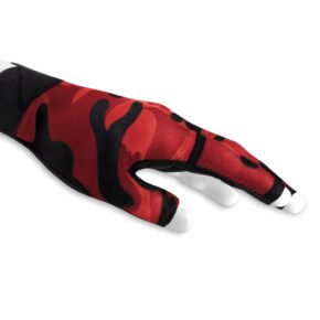 Misaladejuegos Guante Billar Poison Camo Glove 3 Finger Black Red S/M  Diestro  45196003 - Imagen 4