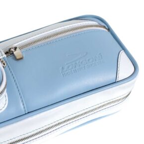 Misaladejuegos Funda Taco Billar Longoni Giotto Solcevita 4P 8F Blanca Azul 6398 - Imagen 4
