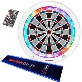 Misaladejuegos Pack Diana Electrónica Blanca GranBoard3S + Led Mat + dardos