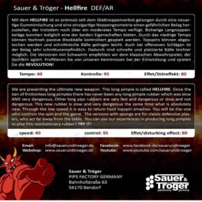 Misaladejuegos Goma Para Pala Ping Pong Sauer troeger Hellfire Negra 0.9mm - Imagen 2