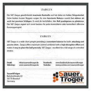 Misaladejuegos Goma Para Pala Ping Pong Sauer Troeger Zargus Negra 2.0mm - Imagen 2