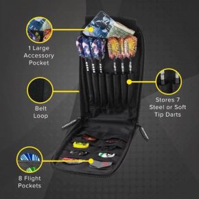 Misaladejuegos Funda Dardos Casemaster Mini Pro Leatherette Dart Case Black  36-0909-01 - Imagen 3