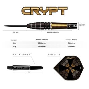 Misaladejuegos Dardos Mission Crypt M1 Black & Gold PVD 90% 24gr D1595-M001081 - Imagen 7