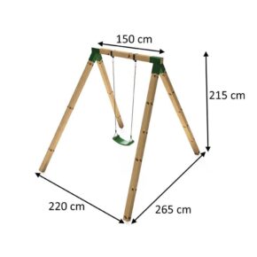 Misaladejuegos Columpio individual madera cuadrada Masgames Karai Deluxe Adultos MA700068 - Imagen 3