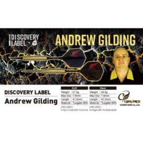 Misaladejuegos Dardos Cosmo Darts DISCOVERY LABEL Andrew Gilding 90% 21g - Imagen 5