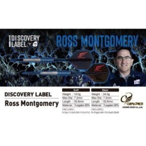 Misaladejuegos Dardos Cosmo Darts DISCOVERY LABEL Ross Montgomery 90% 19g - Imagen 6