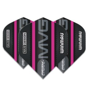 Misaladejuegos Plumas Winmau Darts Standard Prism Alpha MVG Black Purple Logo Stripe 6915.716 - Imagen 3