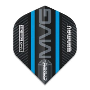 Misaladejuegos Plumas Winmau Darts Standard Prism Alpha MVG Black Blue Logo Stripe 6915.714