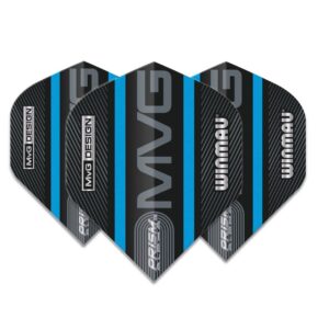 Misaladejuegos Plumas Winmau Darts Standard Prism Alpha MVG Black Blue Logo Stripe 6915.714 - Imagen 3