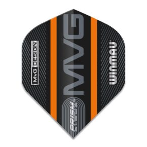 Misaladejuegos Plumas Winmau Darts Standard Prism Alpha MVG Black Orange Logo Stripe 6915.715