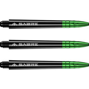 Misaladejuegos Cañas Mission Darts Sabre Polycarbonate Negra Verde Larga 48mm S1506 - Imagen 2