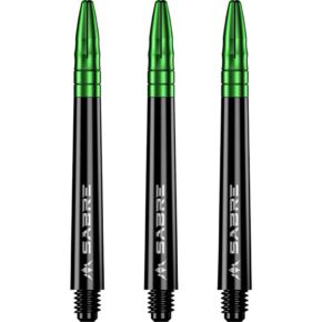 Misaladejuegos Cañas Mission Darts Sabre Polycarbonate Negra Verde Corta 34mm S1508
