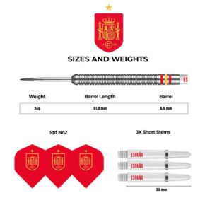 Misaladejuegos Dardos Licencia oficial de fútbol España Tungsteno 24g D1427 - Imagen 5