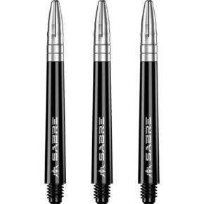 Misaladejuegos Cañas Mission Darts Sabre Polycarbonate Negra Plata Larga 48mm S1521