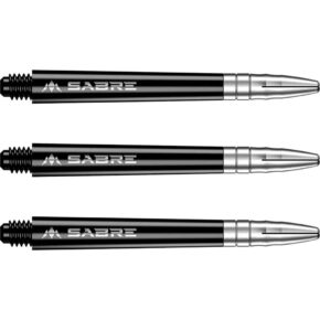 Misaladejuegos Cañas Mission Darts Sabre Polycarbonate Negra Plata Corta 34mm S1523 - Imagen 2