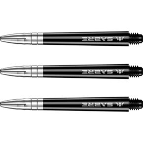 Misaladejuegos Cañas Mission Darts Sabre Polycarbonate Negra Plata Corta 34mm S1523 - Imagen 3