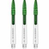 Misaladejuegos Cañas Mission Darts Sabre Polycarbonate Verde Transparente Corta 34mm S1535