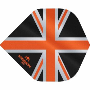 Misaladejuegos Plumas Mission Darts No2 Std Alliance Union Jack Negro Naranja 150 F3132 - Imagen 2