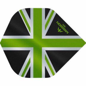 Misaladejuegos Plumas Mission Darts No2 Std Alliance Union Jack Negro Verde 150 F3135 - Imagen 3