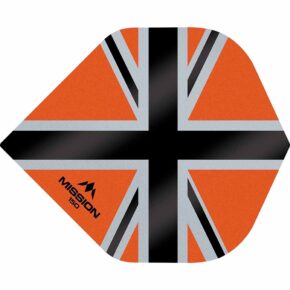 Misaladejuegos Plumas Mission Darts No2 Std Alliance-X Union Jack Negro Naranja 150 F3138 - Imagen 2