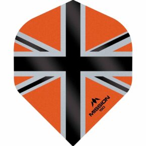 Misaladejuegos Plumas Mission Darts No2 Std Alliance-X Union Jack Negro Naranja 150 F3138