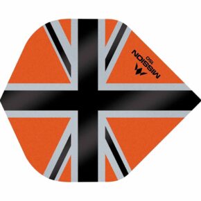 Misaladejuegos Plumas Mission Darts No2 Std Alliance-X Union Jack Negro Naranja 150 F3138 - Imagen 3