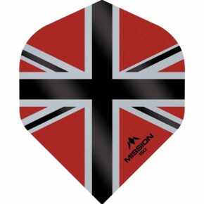Misaladejuegos Plumas Mission Darts No2 Std Alliance-X Union Jack Negro Rojo 150 F3139