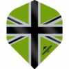 Misaladejuegos Plumas Mission Darts No2 Std Alliance-X Union Jack Negro Verde 150 F3140