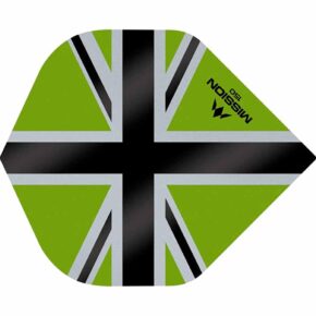 Misaladejuegos Plumas Mission Darts No2 Std Alliance-X Union Jack Negro Verde 150 F3140 - Imagen 3