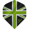 Misaladejuegos Plumas Mission Darts No2 Std Alliance Union Jack Negro Verde F3083