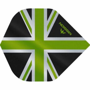 Misaladejuegos Plumas Mission Darts No2 Std Alliance Union Jack Negro Verde F3083 - Imagen 2
