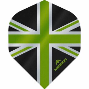 Misaladejuegos Plumas Mission Darts No2 Std Alliance Union Jack Negro Verde F3083
