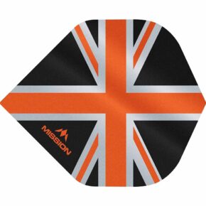 Misaladejuegos Plumas Mission Darts No2 Std Alliance Union Jack Negro Naranja F3084 - Imagen 2
