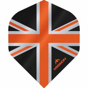 Misaladejuegos Plumas Mission Darts No2 Std Alliance Union Jack Negro Naranja F3084