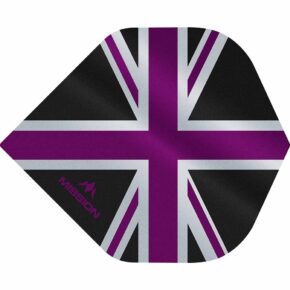 Misaladejuegos Plumas Mission Darts No2 Std Alliance Union Jack Negro Morado F3085 - Imagen 2