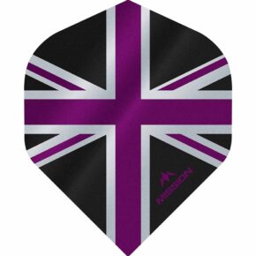 Misaladejuegos Plumas Mission Darts No2 Std Alliance Union Jack Negro Morado F3085
