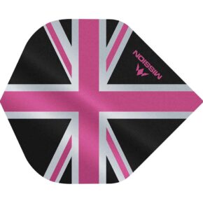 Misaladejuegos Plumas Mission Darts No2 Std Alliance Union Jack Negro Rosa F3086 - Imagen 2